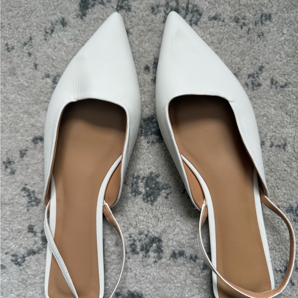 Elegant White Women's Slingback Shoes